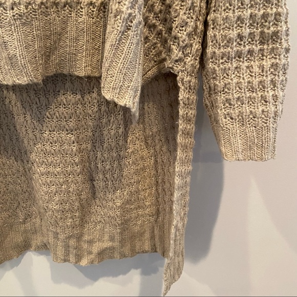 BCBGENERATION Sweater Waffle Knit High Low Wool Blend Tan Medium - Picture 7 of 7